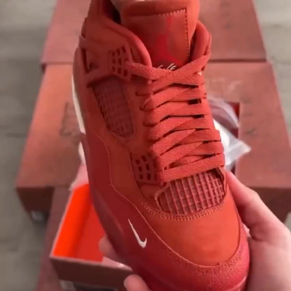 Nike Red High-Top Sneakers with Mesh Upper